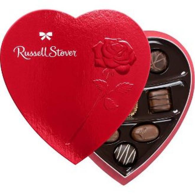 Russell Stover Valentine's Assorted Milk & Dark Chocolates Heart
